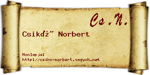 Csikó Norbert névjegykártya