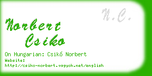 norbert csiko business card